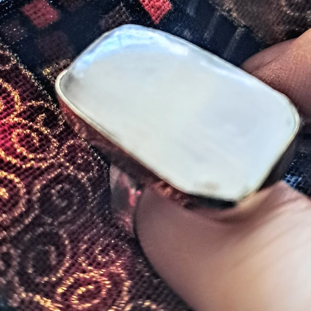 💎HOLD for Cindy.💎Vintage Sterling Silver Selenite Ring, Size 7 - Picture 3 of 8
